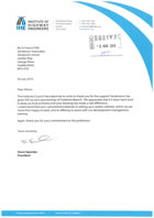 IHE Presidents Letter to Sanderson Associates